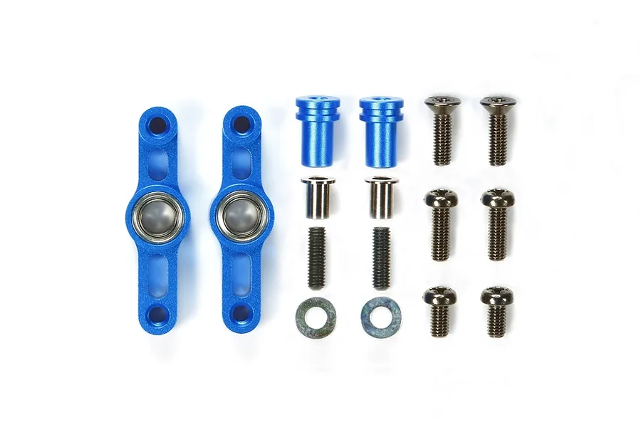 Tamiya TT-02 Blue Aluminium Steering Rack Set w/ Bearings image 40663