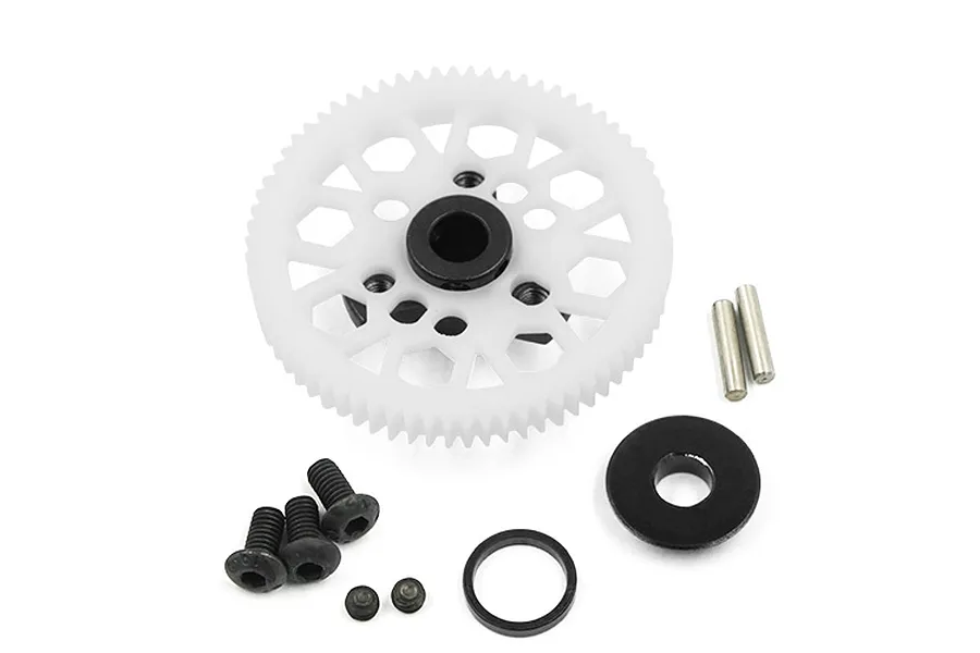 Yeah Racing 70T 48dp/0.5Mod Spur Gear with Aluminium Adapter Set - Black image 40881