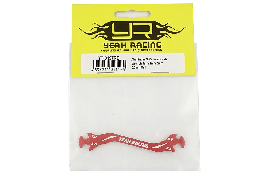 Yeah Racing Red Aluminium 3.0mm, 4.0mm, 5.0mm &amp;amp; 5.5mm Turnbuckle Spanner image 40892