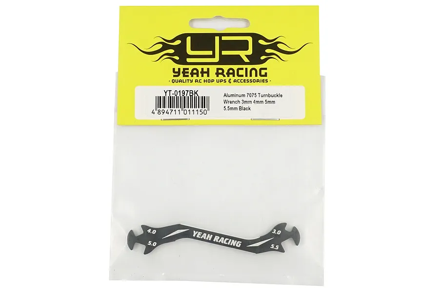 Yeah Racing Black Aluminium 3.0mm, 4.0mm, 5.0mm &amp;amp; 5.5mm Turnbuckle Spanner image 40896