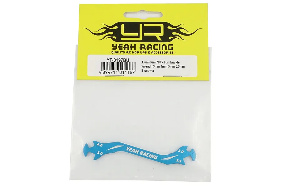 Yeah Racing Blue Aluminium 3.0mm, 4.0mm, 5.0mm &amp;amp; 5.5mm Turnbuckle Spanner image 40900