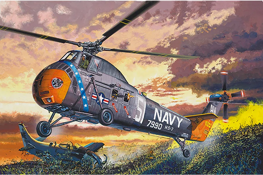 Trumpeter 1/48 H-34 Navy Rescue Helicopter Scaled Plastic Model Kit image 41023