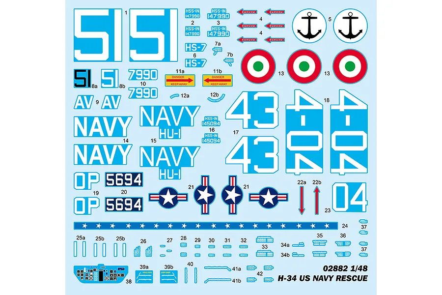 Trumpeter 1/48 H-34 Navy Rescue Helicopter Scaled Plastic Model Kit image 41025