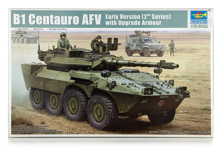 Trumpeter 1/35 B1 Centauro AFV (Early Version) 2nd Series Armoured Car w/ Upgrades Scaled Plastic Model Kit image 41149