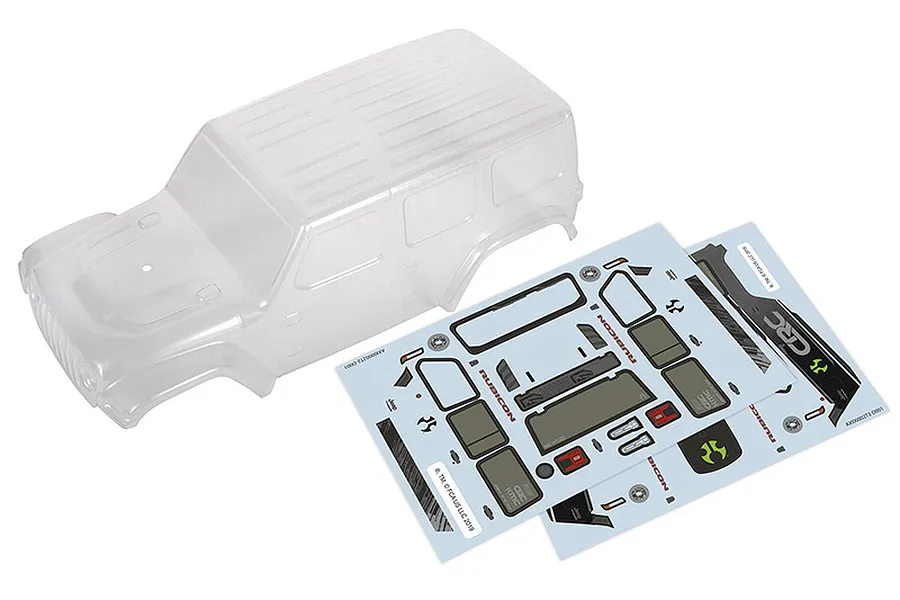 Axial SCX24 2019 Jeep Wrangler JLU CRC Clear Unpainted Body Shell w/ Decal Sheet image 41169