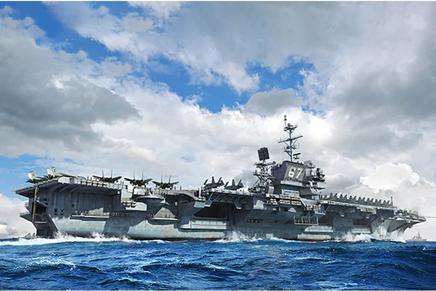 Trumpeter 1/700 USS John F. Kennedy CV-67 Aircraft Carrier Plastic Model Kit image 41187