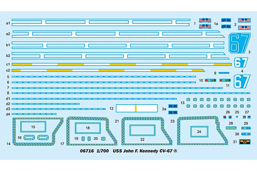 Trumpeter 1/700 USS John F. Kennedy CV-67 Aircraft Carrier Plastic Model Kit image 41192