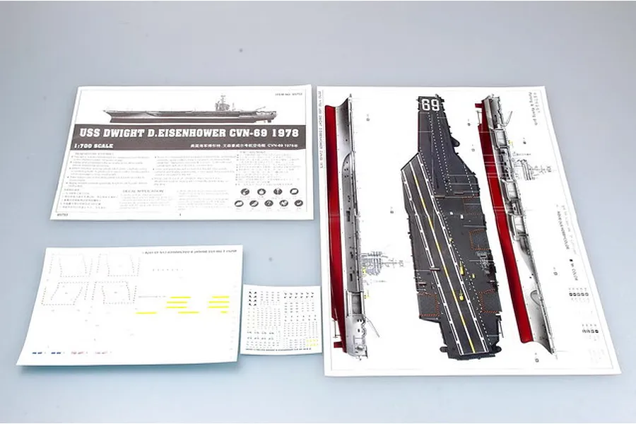 Trumpeter 1/700 USS Dwight D. Eisenhower CVN-69 1978 Aircraft Carrier Plastic Model Kit image 41202
