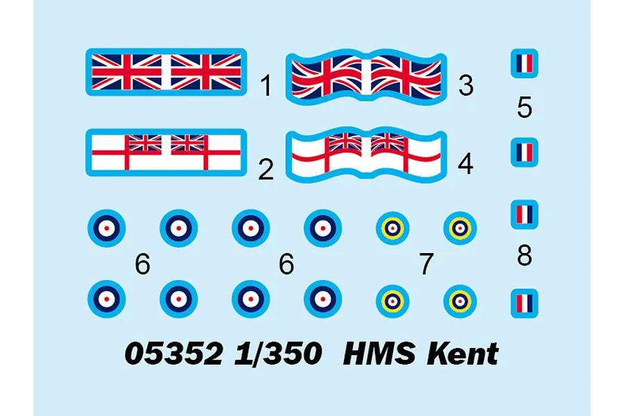Trumpeter 1/350 HMS Kent Frigate Plastic Model Kit image 41221