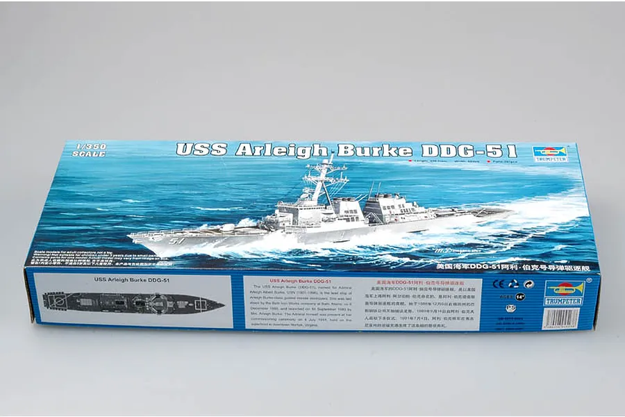 Trumpeter 1/350 USS Arleigh Burke DDG-51 Destroyer Plastic Model Kit image 41365