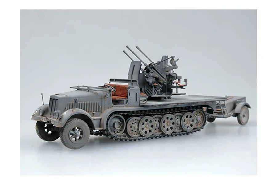 Trumpeter 1/35 German Half-Track w/ 20mm Flakvierling (Sd.Kfz7/1) &amp;amp; w/ Sd.Anhanger 51 Scaled Plastic Model Kit image 41526