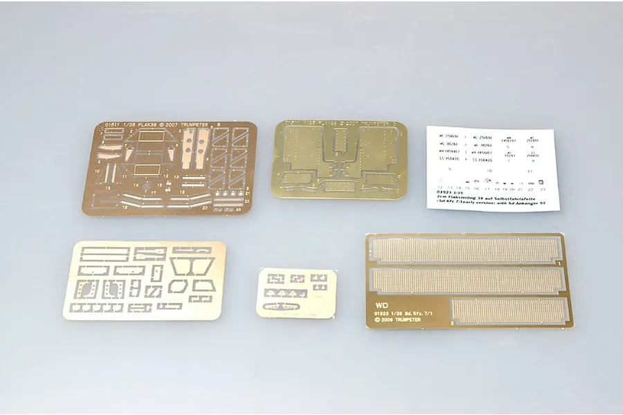 Trumpeter 1/35 German Half-Track w/ 20mm Flakvierling (Sd.Kfz7/1) &amp;amp; w/ Sd.Anhanger 51 Scaled Plastic Model Kit image 41528