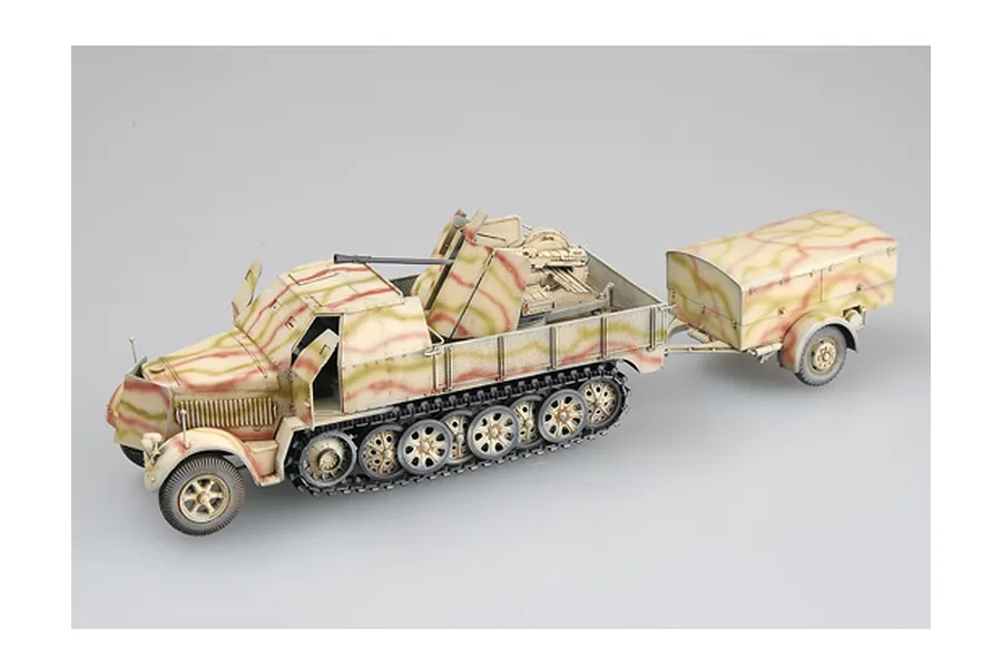 Trumpeter 1/35 German 3.7cm Flak 43 Auf Selbstfahrlafette (Sd.Kfz.7/2) w/ Sd.Anhanger 52 Self-Propelled Anti-Aircraft Gun Scaled Plastic Model Kit image 41572