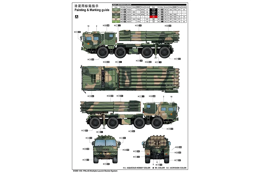 Trumpeter 1/35 PHL-03 Multiple Rocket System Scaled Plastic Model Kit image 4