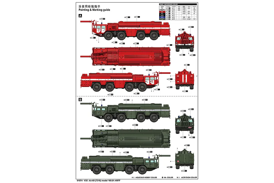 Trumpeter 1/35 AA-60 (73100) Model 160.01 Aircraft Rescue &amp;amp; Fire Fighting Truck Scaled Plastic Model Kit image 2