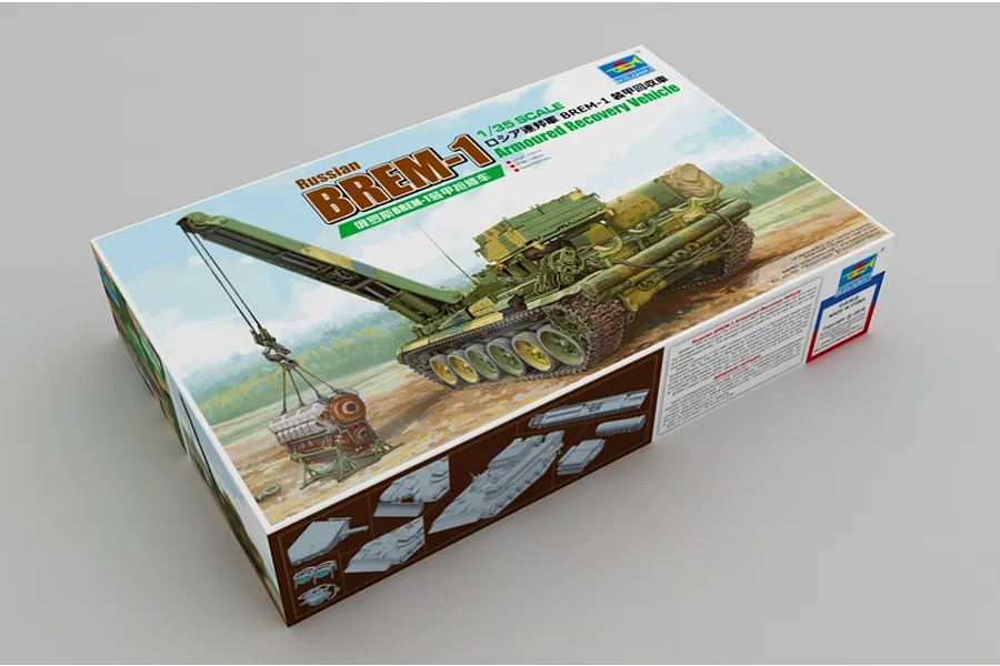 Trumpeter 1/35 Russian BREM-1 Armoured Recovery Vehicle Scaled Plastic Model Kit image 41650