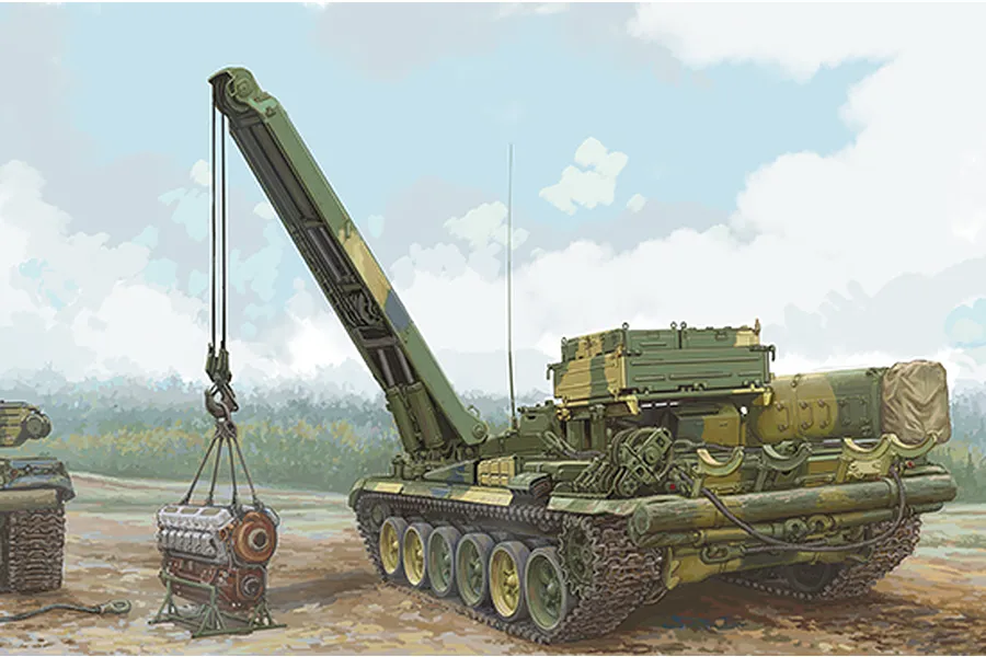Trumpeter 1/35 Russian BREM-1 Armoured Recovery Vehicle Scaled Plastic Model Kit image 41651