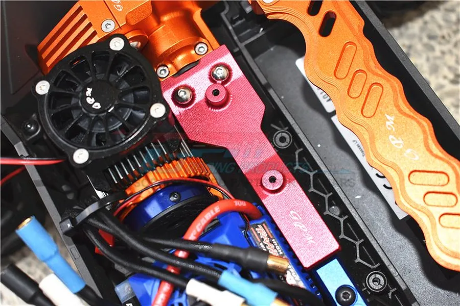 GPM Blue Aluminium Maxx 4S Rear Chassis Link Brace image 3