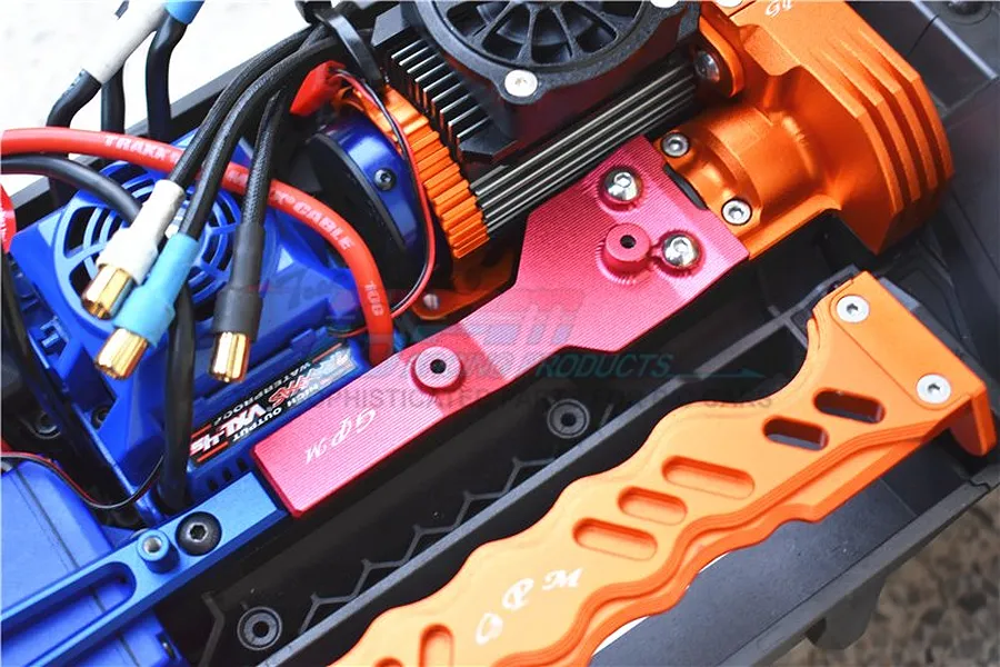 GPM Blue Aluminium Maxx 4S Rear Chassis Link Brace image 4