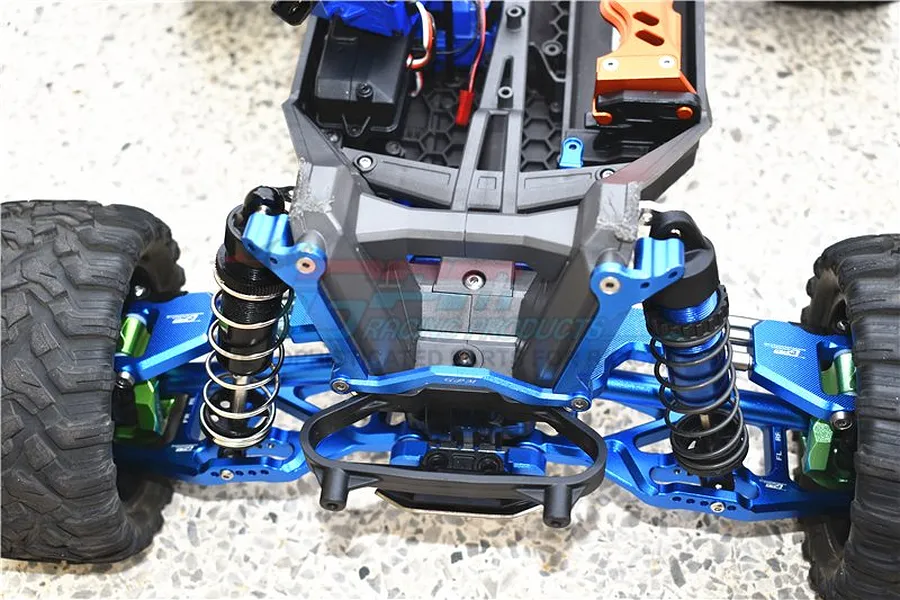 GPM Blue Aluminium Maxx 4S Front Shock Tower Mount image 2