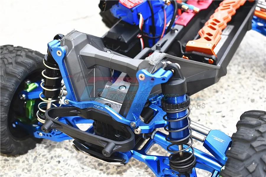 GPM Blue Aluminium Maxx 4S Front Shock Tower Mount image 3