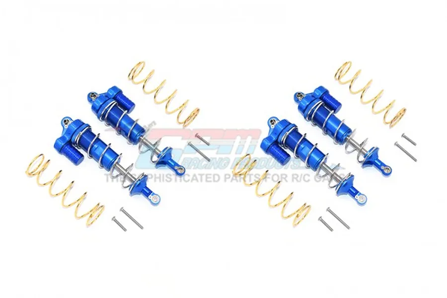 GPM Blue Aluminium Maxx 4S Front &amp;amp; Rear Adjustable Piggyback Shocks 4Pcs image 41682