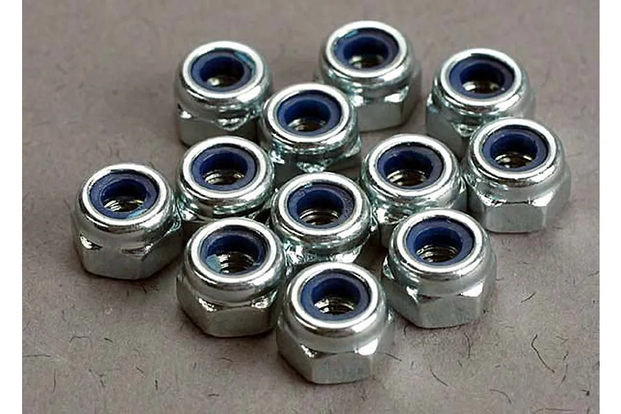 Traxxas Silver Steel 3mm Nyloc Nuts 12Pcs image 4173