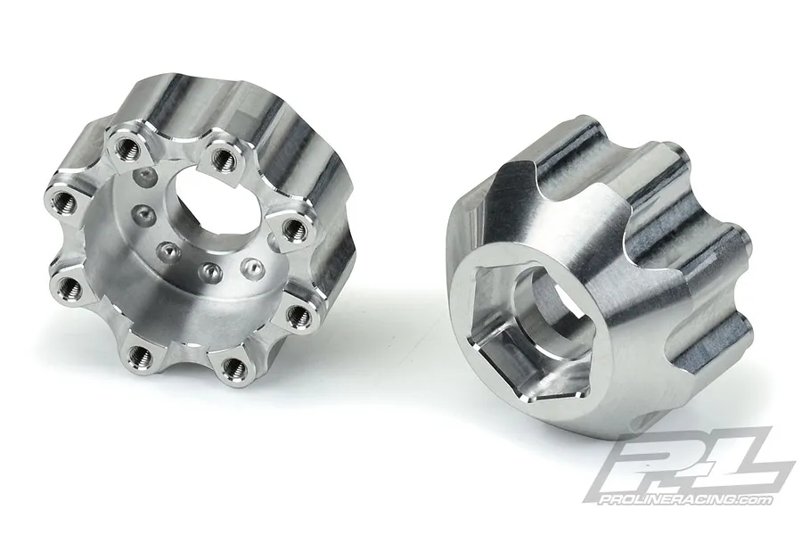 Pro-Line Silver Aluminium 8x32mm to 17mm Hex Adapters 2Pcs image 41837