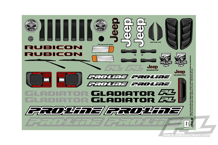 Pro-Line 1/10 Jeep Gladiator Rubicon Unpainted Body Shell image 41847