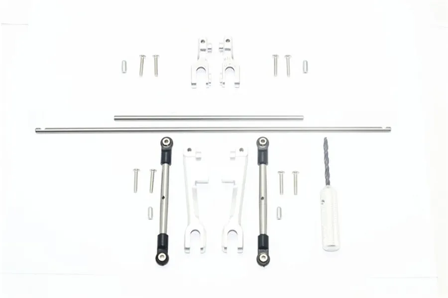 GPM UDR Silver Aluminium Front &amp;amp; Rear Left &amp;amp; Right Complete Sway Bars &amp;amp; Sway Bar Arms w/ Stainless Steel Turnbuckles image 42020