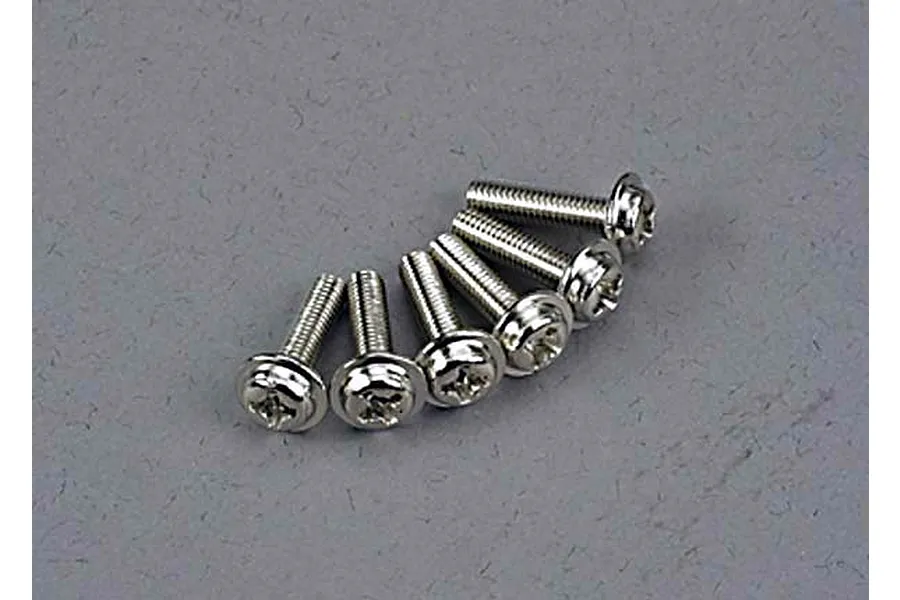 Traxxas 3x12mm Fine Thread Washer Head Screws 6Pcs image 4203