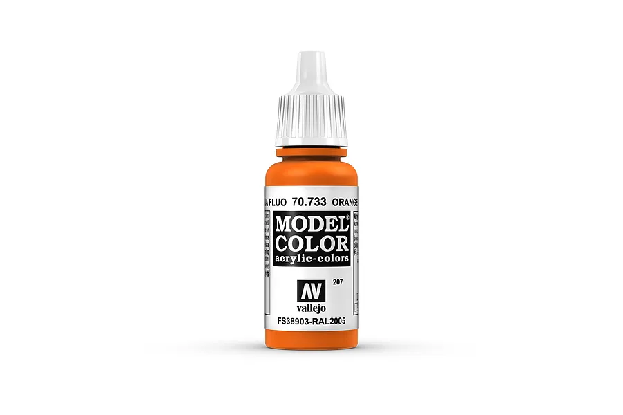 Vallejo Model Colour Fluorescent Orange Acrylic Paint 17ml image 42068