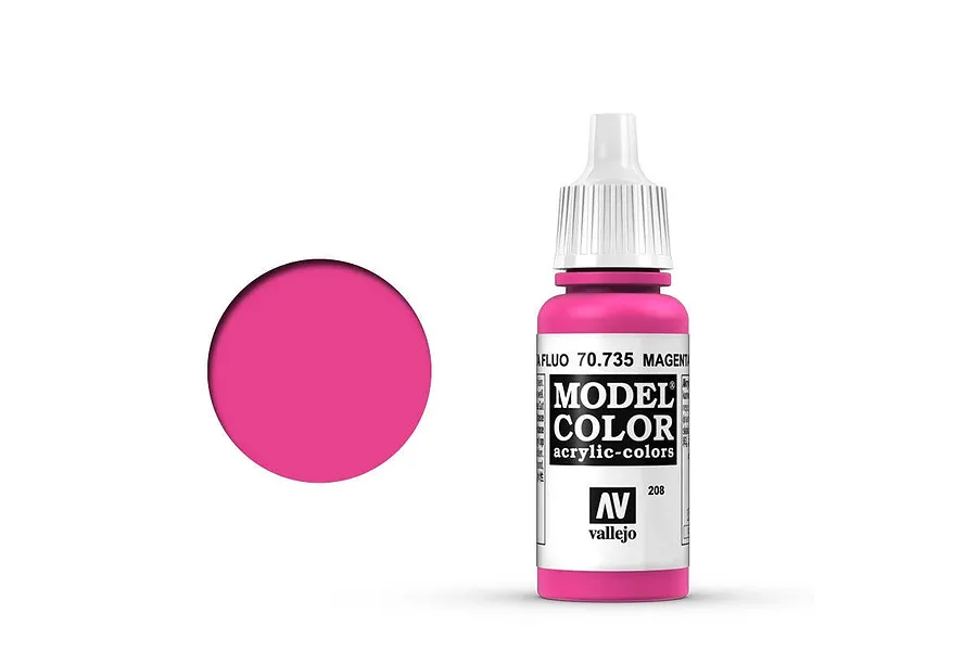 Vallejo Model Colour Fluorescent Magenta Acrylic Paint 17ml image 42069