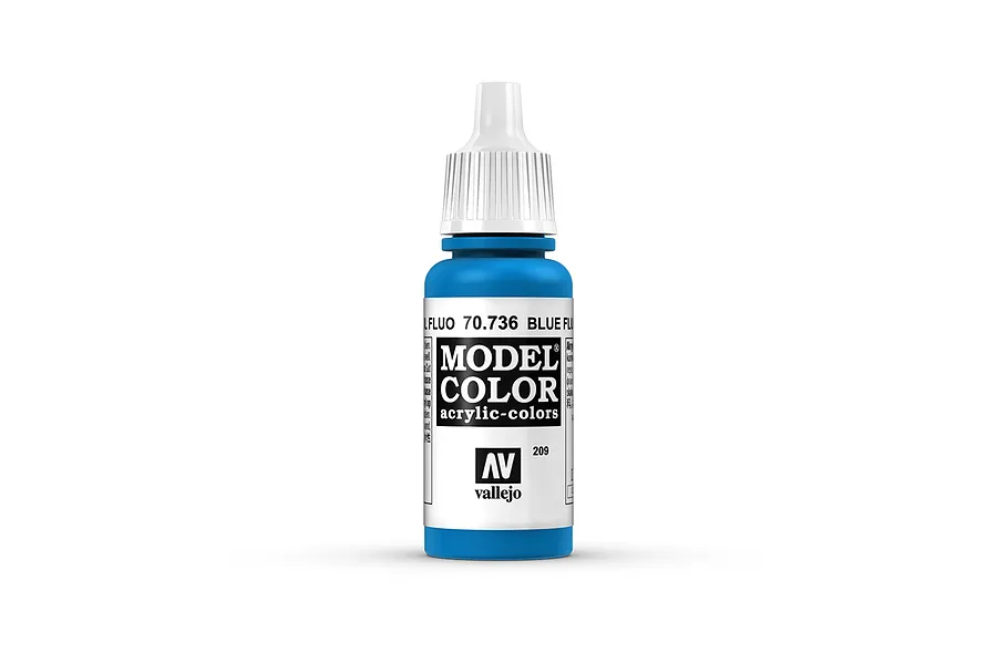 Vallejo Model Colour Fluorescent Blue Acrylic Paint 17ml image 42070
