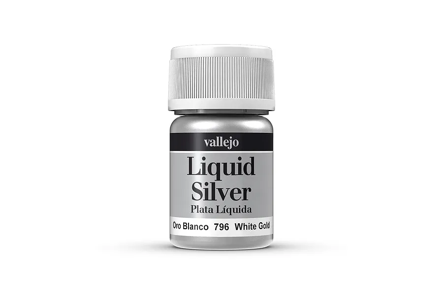 Vallejo Model Colour Metallic White Gold (Alcohol Base) Acrylic Paint 35ml image 1
