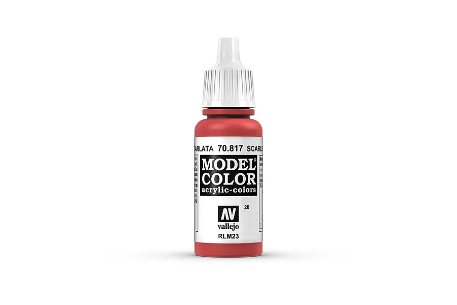 Vallejo Model Colour Scarlet Acrylic Paint 17ml image 42096