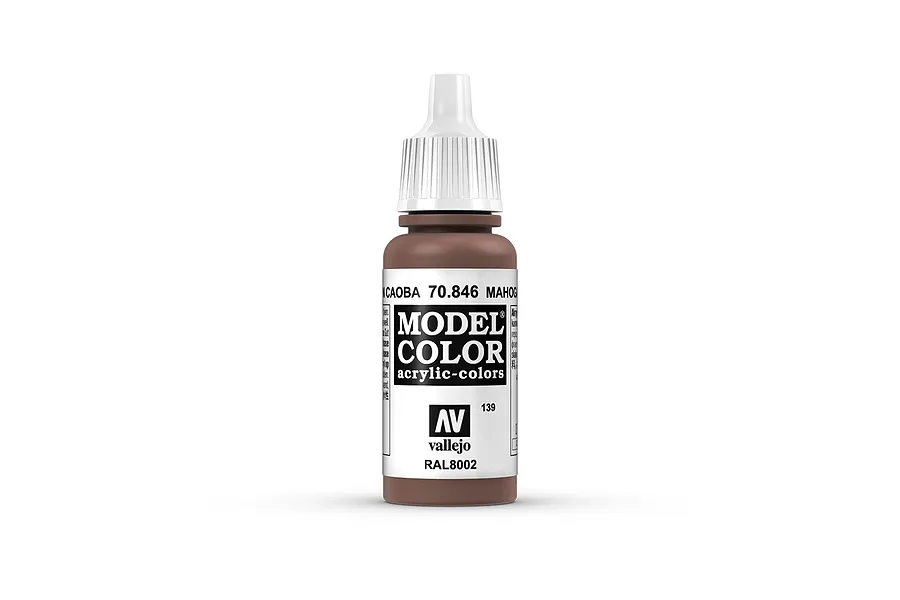 Vallejo Model Colour Mahogany Brown Acrylic Paint 17ml image 42125