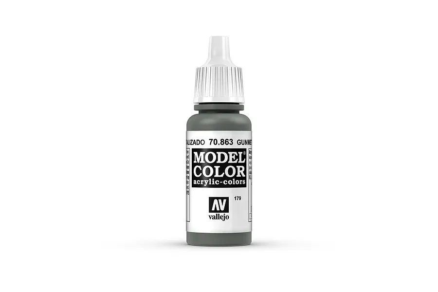 Vallejo Model Colour Metallic Gunmetal Grey Acrylic Paint 17ml image 42139