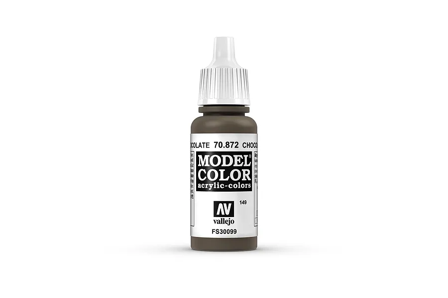 Vallejo Model Colour Chocolate Brown Acrylic Paint 17ml image 42148