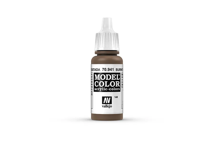 Vallejo Model Colour Burnt Umber Acrylic Paint 17ml image 42214