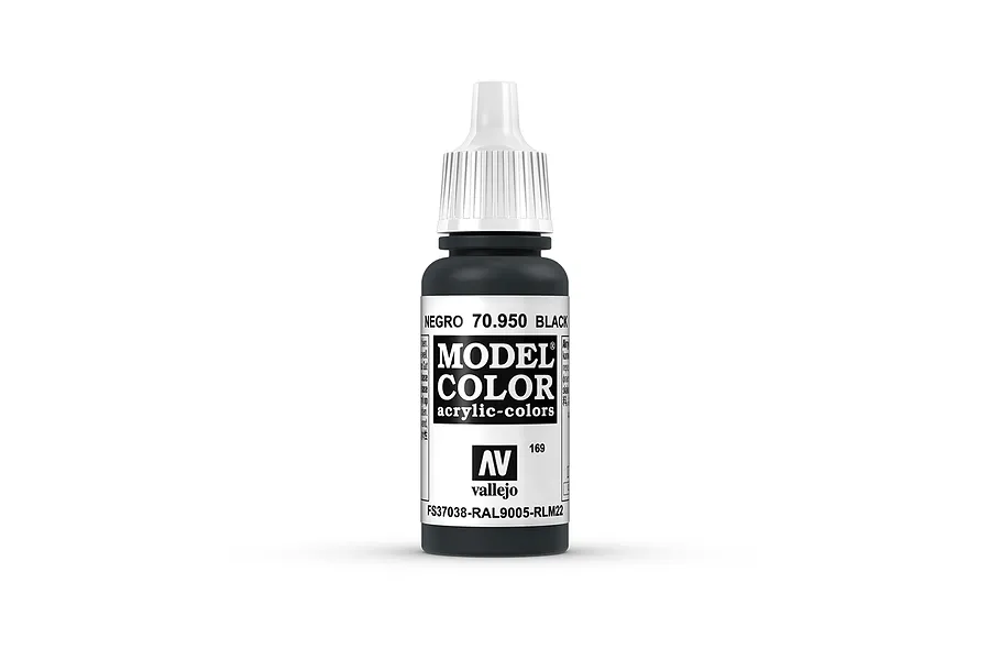 Vallejo Model Colour Black Acrylic Paint 17ml image 42223