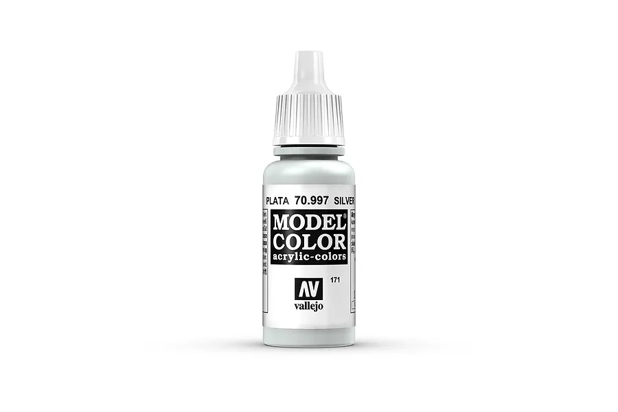Vallejo Model Colour Metallic Silver Acrylic Paint 17ml image 42270