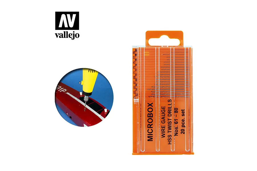 Vallejo Tools Microbox Drill Set 61-80 20Pcs image 42280