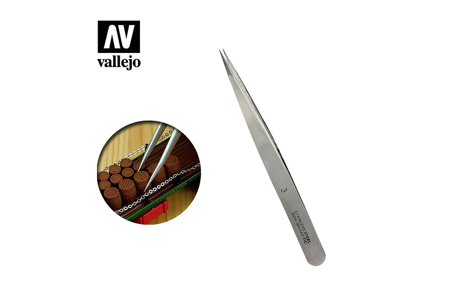 Vallejo Stainless Steel Fine Tweezers image 42311