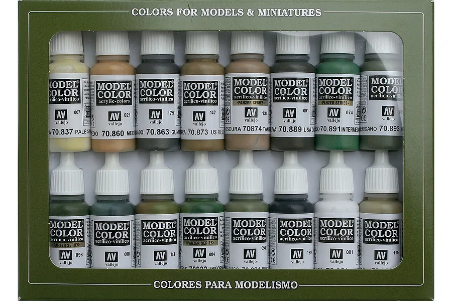 Vallejo Model Colour Allied Forces WWII Colour Acrylic Paint Set 16Pcs image 42326