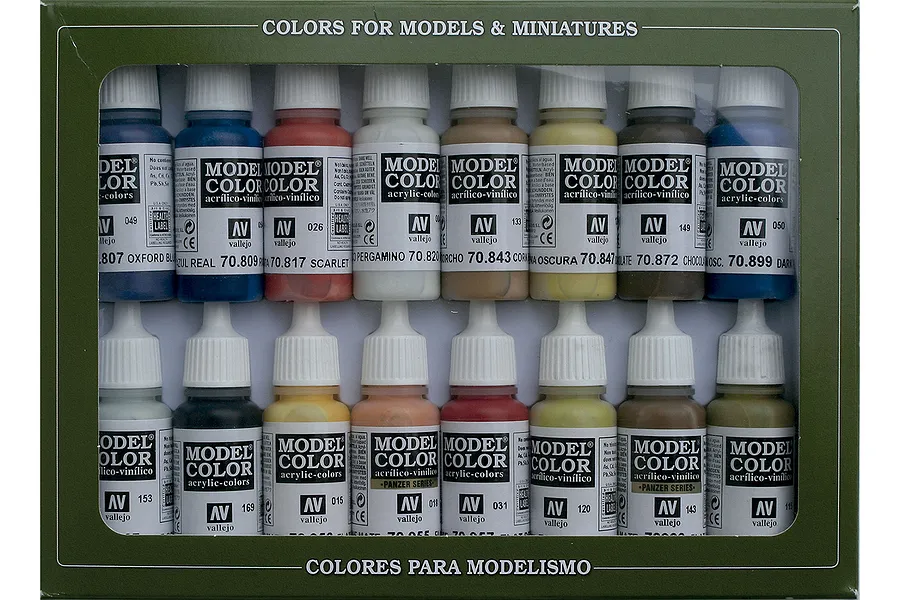Vallejo Model Colour American Colonial Colour Acrylic Paint Set 16Pcs image 42328