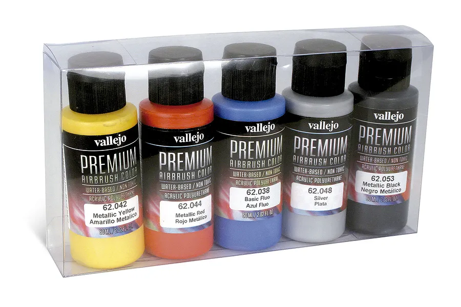 Vallejo Premium Colour Metallics Colour Set Acrylic Airbrush Paint 5Pcs image 42361