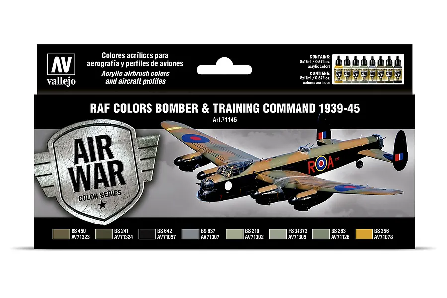 Vallejo Model Air RAF &amp;amp; FAA Bomber Air Command &amp;amp; Training Air 1939-45 Colour Acrylic Paint Set 8Pcs image 42362