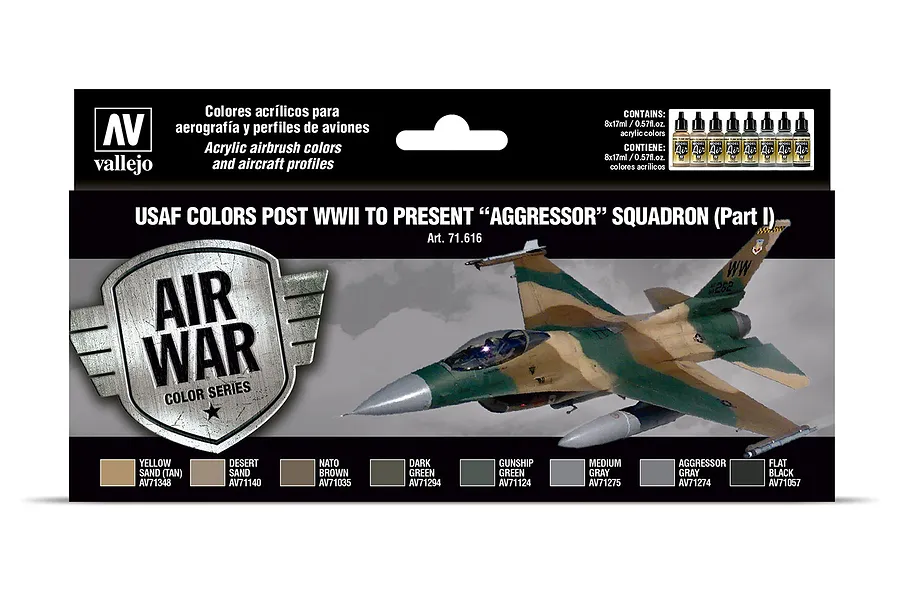 Vallejo Model Air USAF WWII to present Aggressor Squadron Part I Colour Acrylic Paint Set 8Pcs image 42363