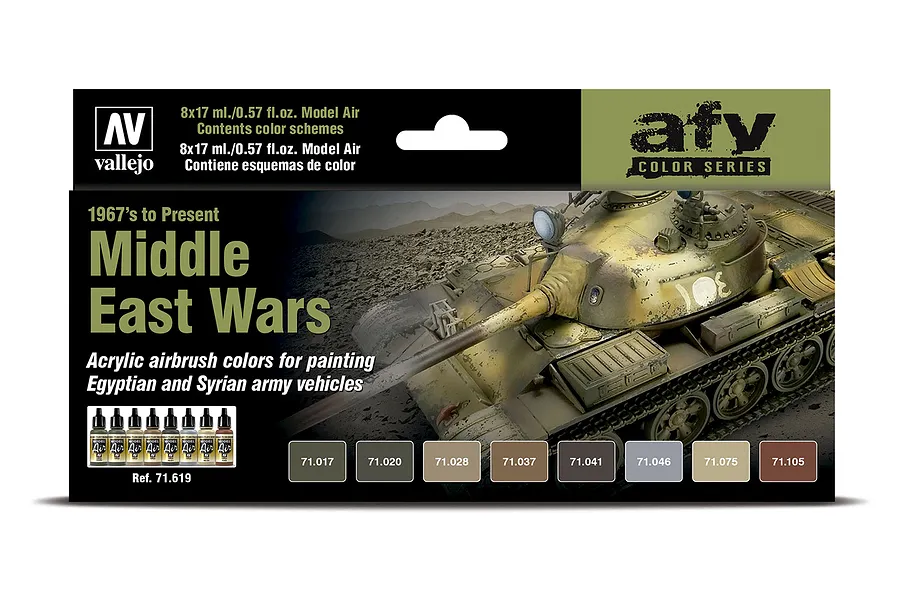 Vallejo Model Air Middle East Wars (1967&amp;#039;s to present) Colour Acrylic Paint Set 8Pcs image 42368